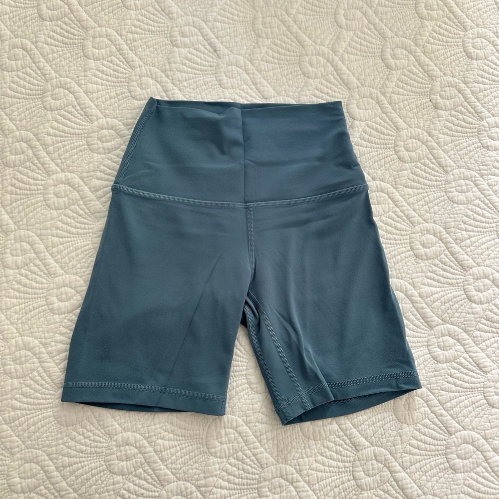 Teal lululemon align high rise short 6
